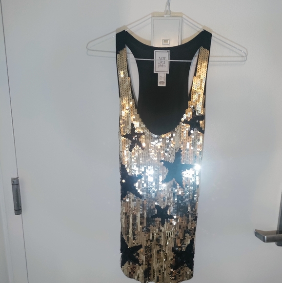 Mango gold sequins tank top - Picture 3 of 4